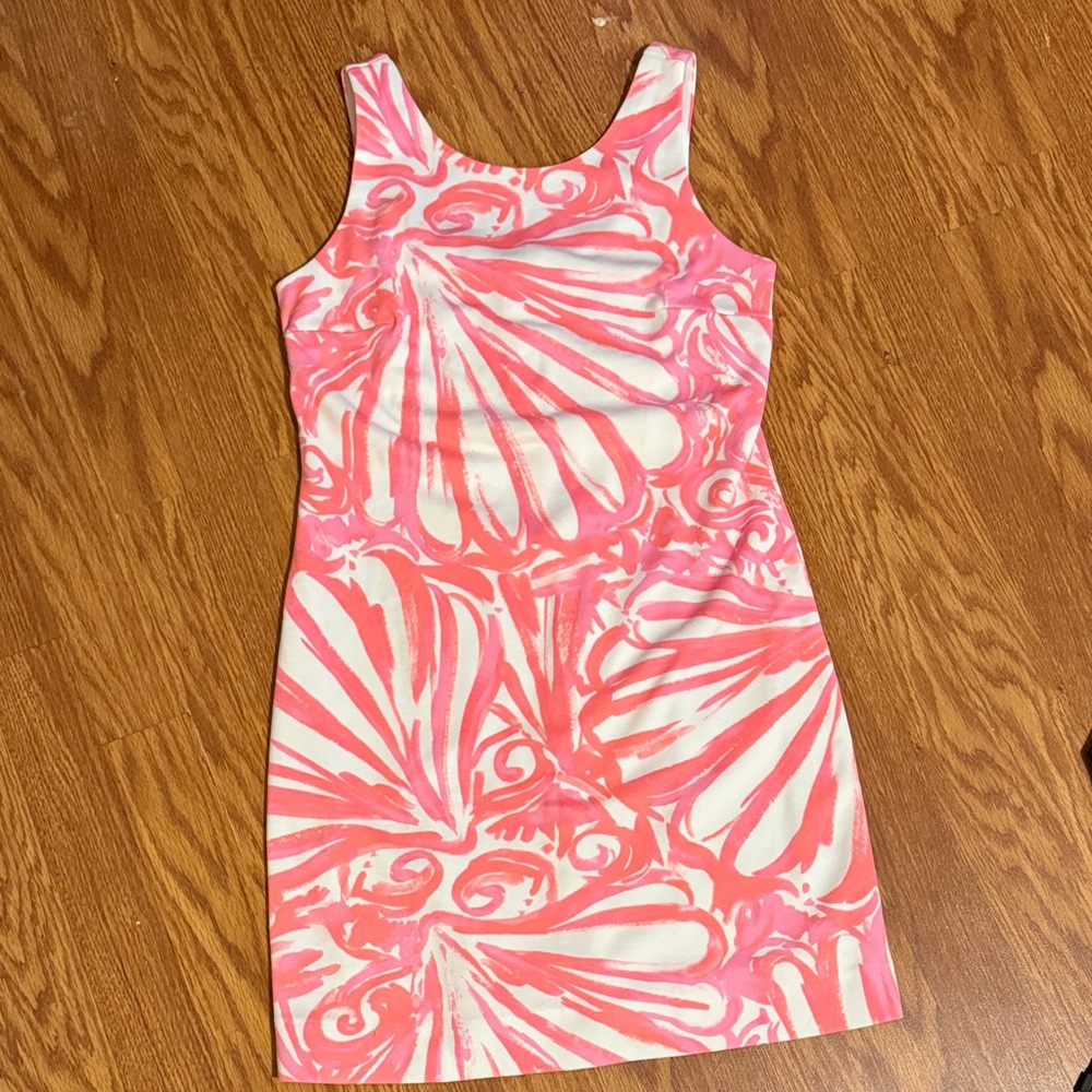 Lilly Pulitzer Coral and White Swirl Dress